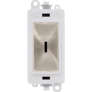 Click GridPro 20Ax Double Pole Keyswitch Emergency Test White Brushed Stainless