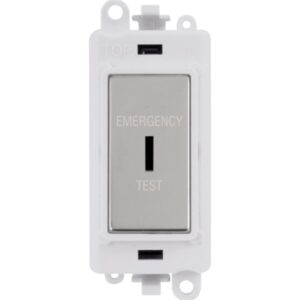 Click GridPro 20Ax Double Pole Keyswitch Emergency Test White Polished Chrome