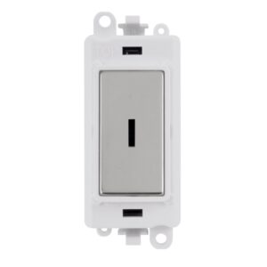 Click GridPro 20Ax Double Pole Keyswitch Module White Polished Chrome