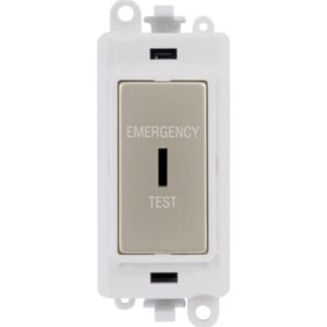 Click GridPro 20Ax Double Pole Keyswitch Emergency Test White Pearl Nickel