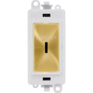 Click GridPro 20Ax Double Pole Keyswitch Emergency Test White Satin Brass