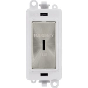 Click GridPro 20Ax Double Pole Keyswitch Emergency Test White Satin Chrome