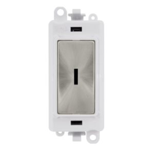 Click GridPro 20Ax Double Pole Keyswitch Module White Satin Chrome