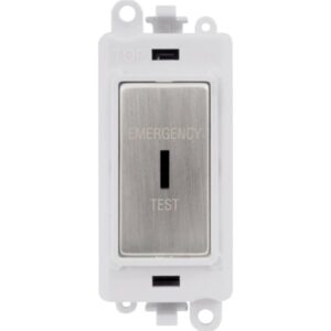 Click GridPro 20Ax Double Pole Keyswitch Emergency Test White Stainless Steel
