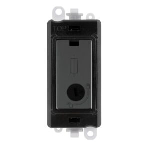 Click GridPro 13A Fused Lockable Module Black Black Nickel