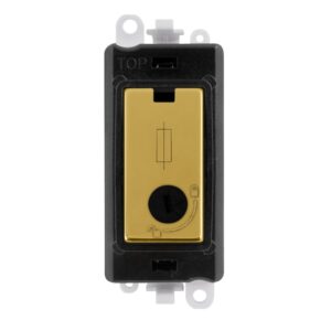 Click GridPro 13A Fused Lockable Module Black Polished Brass