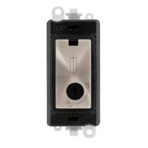 Click GridPro 13A Fused Lockable Module Black Brushed Stainless