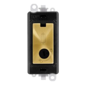 Click GridPro 13A Fused Lockable Module Black Satin Brass