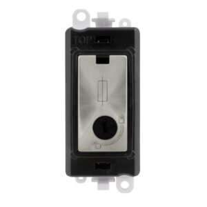 Click GridPro 13A Fused Lockable Module Black Satin Chrome