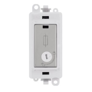 Click GridPro 13A Fused Lockable Module White Polished Chrome