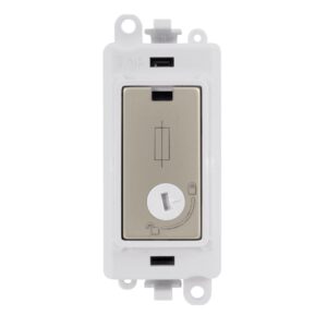 Click GridPro 13A Fused Lockable Module White Pearl Nickel