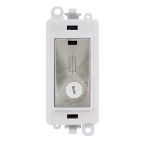 Click GridPro 13A Fused Lockable Module White Satin Chrome