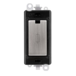 Click GridPro 13A Fused Module Black Stainless Steel