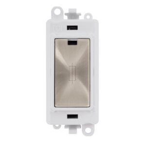 Click GridPro 13A Fused Module White Brushed Stainless