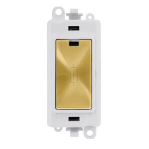 Click GridPro 13A Fused Module White Satin Brass