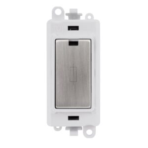 Click GridPro 13A Fused Module White Stainless Steel