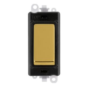 Click GridPro 20Ax 3 Position Retractive Switch Module Black Polished Brass