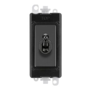Click GridPro 20Ax Double Pole Toggle Switch Module Black Black Nickel