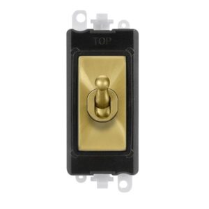 Click GridPro 20Ax Double Pole Toggle Switch Module Black Satin Brass