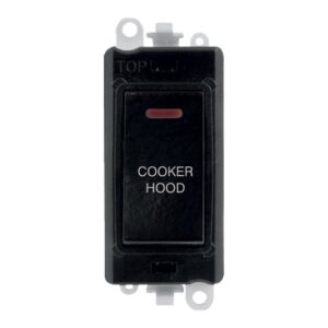 Click GridPro 20Ax Double Pole Switch With Led Module Black Cooker Hood