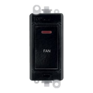 Click GridPro 20Ax Double Pole Switch With Led Module Black Fan