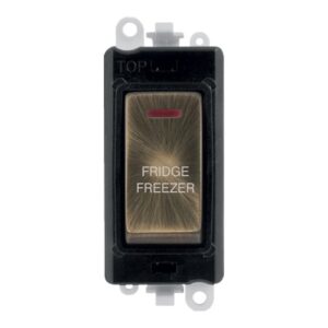 Click GridPro 20Ax Double Pole Switch With Led Module Black Antique Brass Fridge Freezer