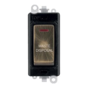 Click GridPro 20Ax Double Pole Switch With Led Module Black Antique Brass Waste Disposal