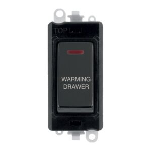 Click GridPro 20Ax Double Pole Switch With Led Module Black Black Nickel Warming Drawer