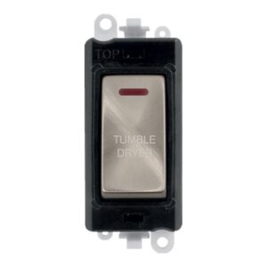 Click GridPro 20Ax Double Pole Switch With Led Module Black Brushed Stainless Tumble Dryer