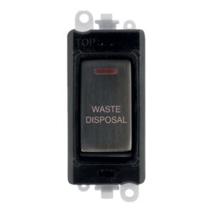 Click GridPro 20Ax Double Pole Switch With Led Module Black Matt Bronze Waste Disposal