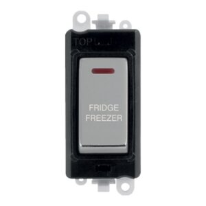 Click GridPro 20Ax Double Pole Switch With Led Module Black Polished Chrome Fridge Freezer