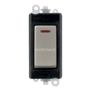 Click GridPro 20Ax Double Pole Switch With Led Module Black Pearl Nickel Microwave