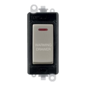 Click GridPro 20Ax Double Pole Switch With Led Module Black Pearl Nickel Warming Drawer