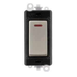 Click GridPro 20Ax Double Pole Switch With Led Module Black Pearl Nickel