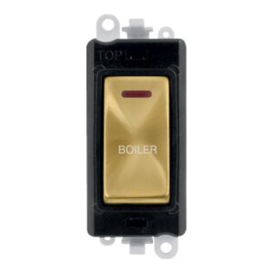 Click GridPro 20Ax Double Pole Switch With Led Module Black Satin Brass Boiler