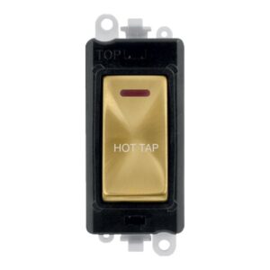 Click GridPro 20Ax Double Pole Switch With Led Module Black Satin Brass Hot Tap