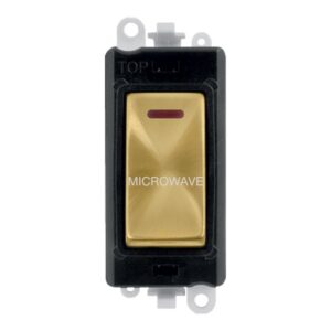 Click GridPro 20Ax Double Pole Switch With Led Module Black Satin Brass Microwave