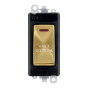 Click GridPro 20Ax Double Pole Switch With Led Module Black Satin Brass Waste Disposal