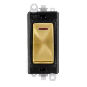 Click GridPro 20Ax Double Pole Switch With Led Module Black Satin Brass