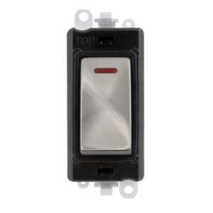 Click GridPro 20Ax Double Pole Switch With Led Module Black Satin Chrome