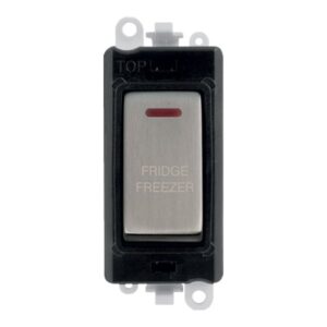 Click GridPro 20Ax Double Pole Switch With Led Module Black Stainless Steel Fridge Freezer