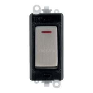 Click GridPro 20Ax Double Pole Switch With Led Module Black Stainless Steel Freezer