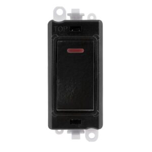 Click GridPro 20Ax Double Pole Switch With Led Module Black