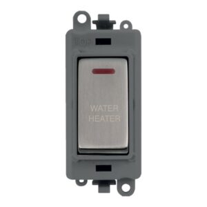 Click GridPro 20Ax Double Pole Switch With Led Module Grey Stainless Steel Water Heater