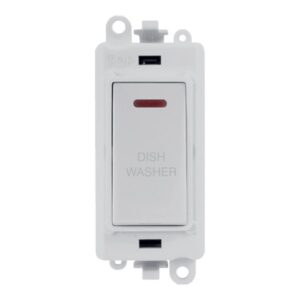 Click GridPro 20Ax Double Pole Switch With Led Module Polar White Dishwasher