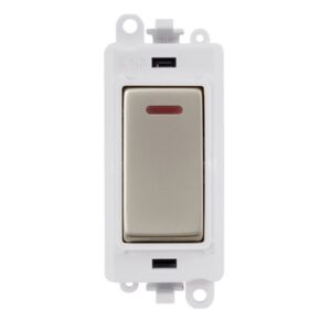 Click GridPro 20Ax Double Pole Switch With Led Module Polar White Pearl Nickel