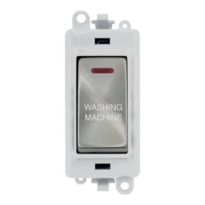 Click GridPro 20Ax Double Pole Switch With Led Module Polar White Satin Chrome Washing Machine