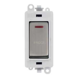 Click GridPro 20Ax Double Pole Switch With Led Module Polar White Stainless Steel Fridge