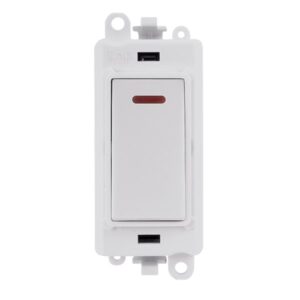 Click GridPro 20Ax Double Pole Switch With Led Module Polar White