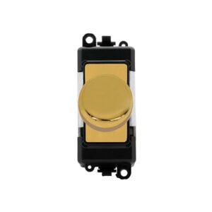 Click GridPro 100W GridPro Dual Mode Dimmer Module With Trim Black Polished Brass